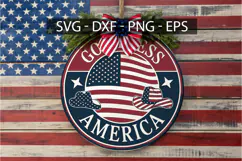 Good Bless America Round Sign SVG Design - 4th of July Door Product Image 3