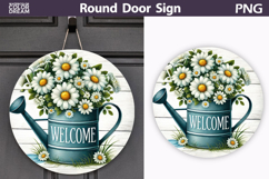 Floral Round Door Sign | Welcome Round Sublimation Product Image 1