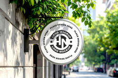 Round Store Sign Mockup Product Image 1