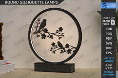 Round Silhouette Lamp Laser Cut|Modern Night Lamp|Home Décor Product Image 1