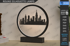 Round Silhouette Lamp Laser Cut|Modern Night Lamp|Home Décor Product Image 1