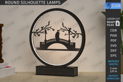 Round Silhouette Lamps Laser Cut Bundle | Modern Night Lamps Product Image 12