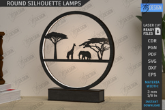 Round Silhouette Lamp Laser Cut|Modern Night Lamp|Home Décor Product Image 1