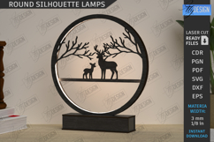Round Silhouette Lamp Laser Cut|Modern Night Lamp|Home Décor Product Image 1