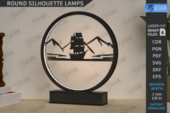 Round Silhouette Lamps Laser Cut Bundle | Modern Night Lamps Product Image 8
