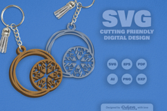 Snowflake Keychain Laser Cut Product Image 2