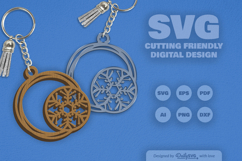 Snowflake Keychain Laser Cut Product Image 2