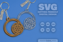 Snowflake Keychain Laser Cut Product Image 2