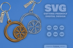 Snowflake Keychain Laser Cut Product Image 2
