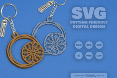 Snowflake Keychain Laser Cut Product Image 2