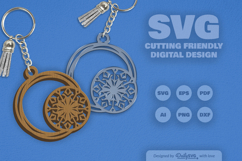 Snowflake Keychain Laser Cut Product Image 1