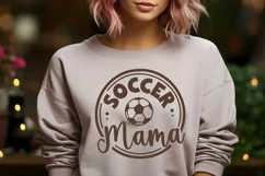 round soccer mama SVG on long sleeve