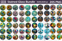 Stained Glass Round PNG | Round Coaster Bundle Product Image 2
