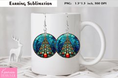 Stained Glass Christmas Tree| Round Earring Design Product Image 1