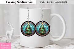 Stained Glass Christmas Tree| Round Earring Design Product Image 1