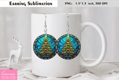 Stained Glass Christmas Tree| Round Earring Design Product Image 1
