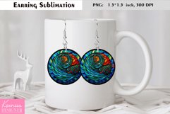 Stained Glass Christmas Tree| Round Earring Design Product Image 1
