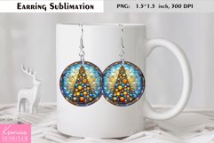 Glowing Stained Glass Christmas Tree| Round Earring Design Product Image 1