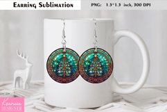 Stained Glass Christmas Tree| Round Earring Design Product Image 1