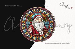 Round Santa Stained Glass Clipart Product Image 3