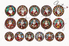 Round Santa Stained Glass Clipart Product Image 4