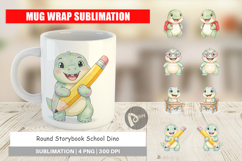 Round Storybook School Dino Mug Wrap Product Image 1