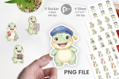 Round Storybook School Dino Sticker Product Image 1