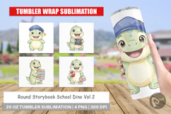 Round Storybook School Dino Tumbler Product Image 1