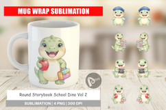 Round Storybook School Dino Mug Wrap Product Image 1