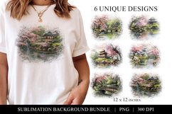 Watercolor Sakura Sublimation Background Designs Product Image 1