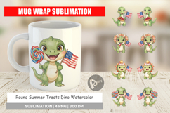 Round Summer Treats Dino Mug Wrap Product Image 1