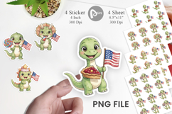 Round Summer Treats Dino Sticker Product Image 1