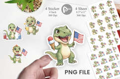Round Summer Treats Dino Sticker Product Image 1