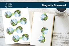 Seashore Round Magnetic Bookmark, Summer Printable Bookmark Product Image 1