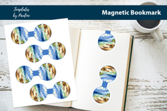 Summer Vibe Round Magnetic Bookmark, Tropical Bookmark Product Image 1