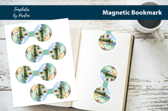 Travel Round Magnetic Bookmark, Vacation Printable Bookmark Product Image 1