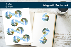 Summer Vibe Magnetic Bookmark, Beach Printable Bookmark Product Image 1