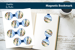 Tropical Beach Round Magnetic Bookmark, Vacation Bookmark Product Image 1
