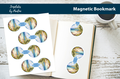 Travel Round Magnetic Bookmark, Retro Vacation Bookmark Product Image 1