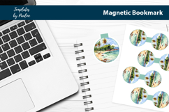 Travel Round Magnetic Bookmark, Vacation Printable Bookmark Product Image 2