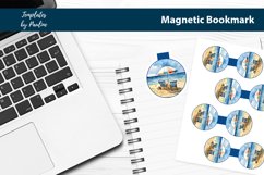 Summer Beach Round Magnetic Bookmark, Tropical Bookmark Product Image 2