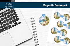 Travel Round Magnetic Bookmark, Retro Vacation Bookmark Product Image 2