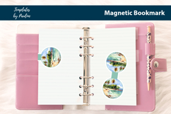 Travel Round Magnetic Bookmark, Vacation Printable Bookmark Product Image 3
