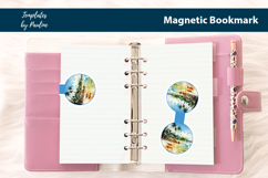 Holiday Round Magnetic Bookmark, Vacation Printable Bookmark Product Image 3