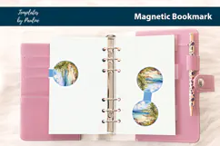 Travel Round Magnetic Bookmark, Retro Vacation Bookmark Product Image 3