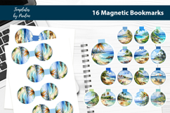 Tropical Round Magnetic Bookmark Bundle, Seashore Bookmark Product Image 1
