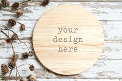 Round Wood Sign Autumn Fall Mockup| Add SVG Add Sublimation Product Image 1