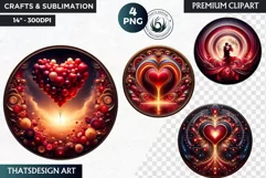 Valentine's day Clipart, Valentines day round PNG,Love Product Image 1