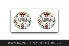 Round watercolor illustration with snowflakes Merry Christmas quote print 20 oz tumbler skinny mug wrap clipart t-shirt sublimation printable design