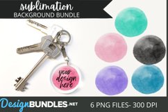 watercolor sublimation background displayed on keychain
